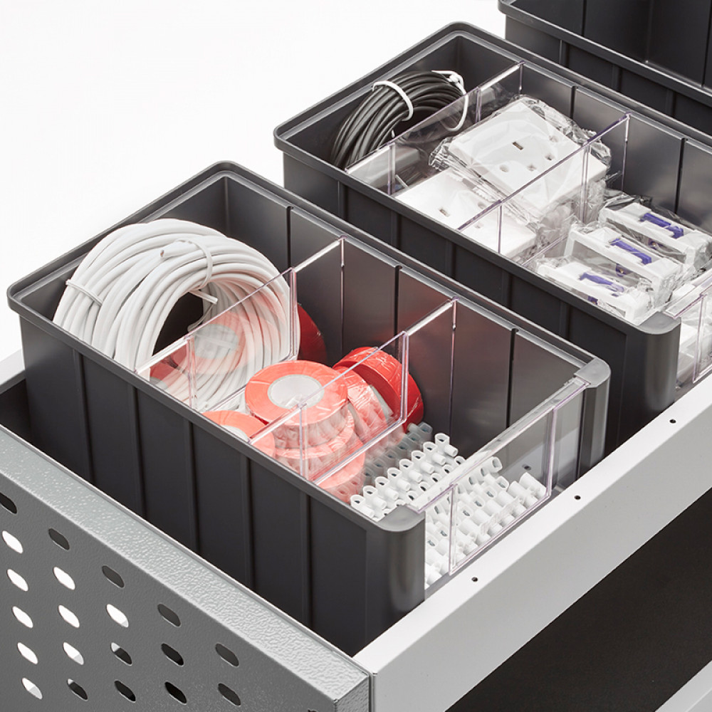 Shelf Storage Linbins with Front Viewing Window for Rhino MR4 - 4 Pack