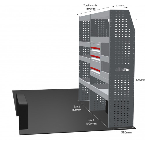 NEW MR4 Modular Racking - Drawer & Shelf - MR357-DS