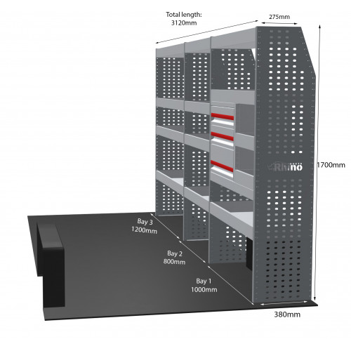 NEW MR4 Modular Racking - Drawer & Shelf - MR359-DS